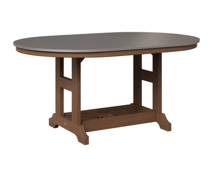 Berlin Gardens Garden Classic 44" x 64" Oblong Table in Brazilian Walnut, Hammered Stainless top