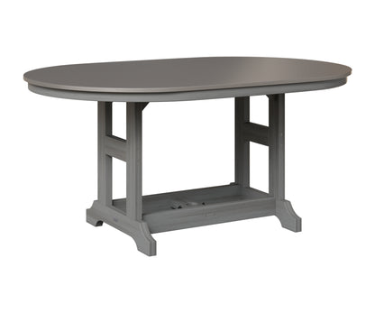 Berlin Gardens Garden Classic 44" x 64" Oblong Table in Driftwood Gray, Hammered Stainless top