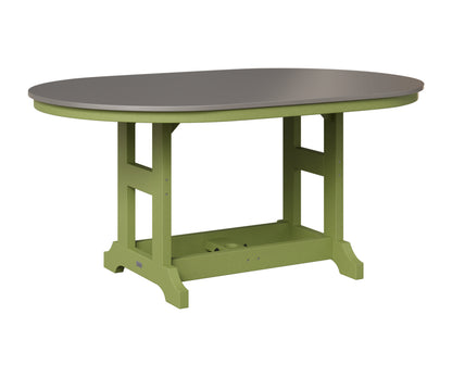 Berlin Gardens Garden Classic 44" x 64" Oblong Table in Kiwi Green, Hammered Stainless top