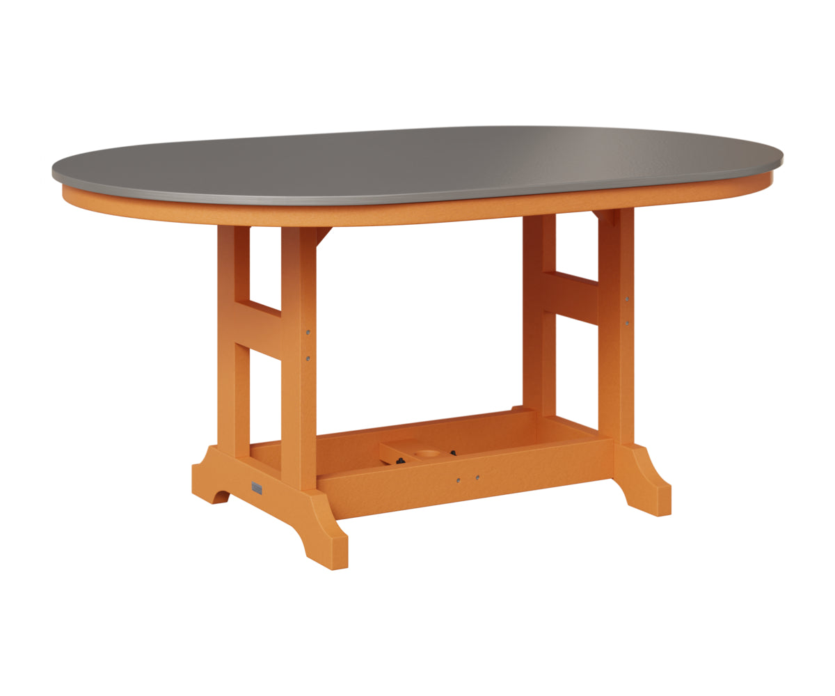 Berlin Gardens Garden Classic 44" x 64" Oblong Table in Mango Orange, Hammered Stainless top