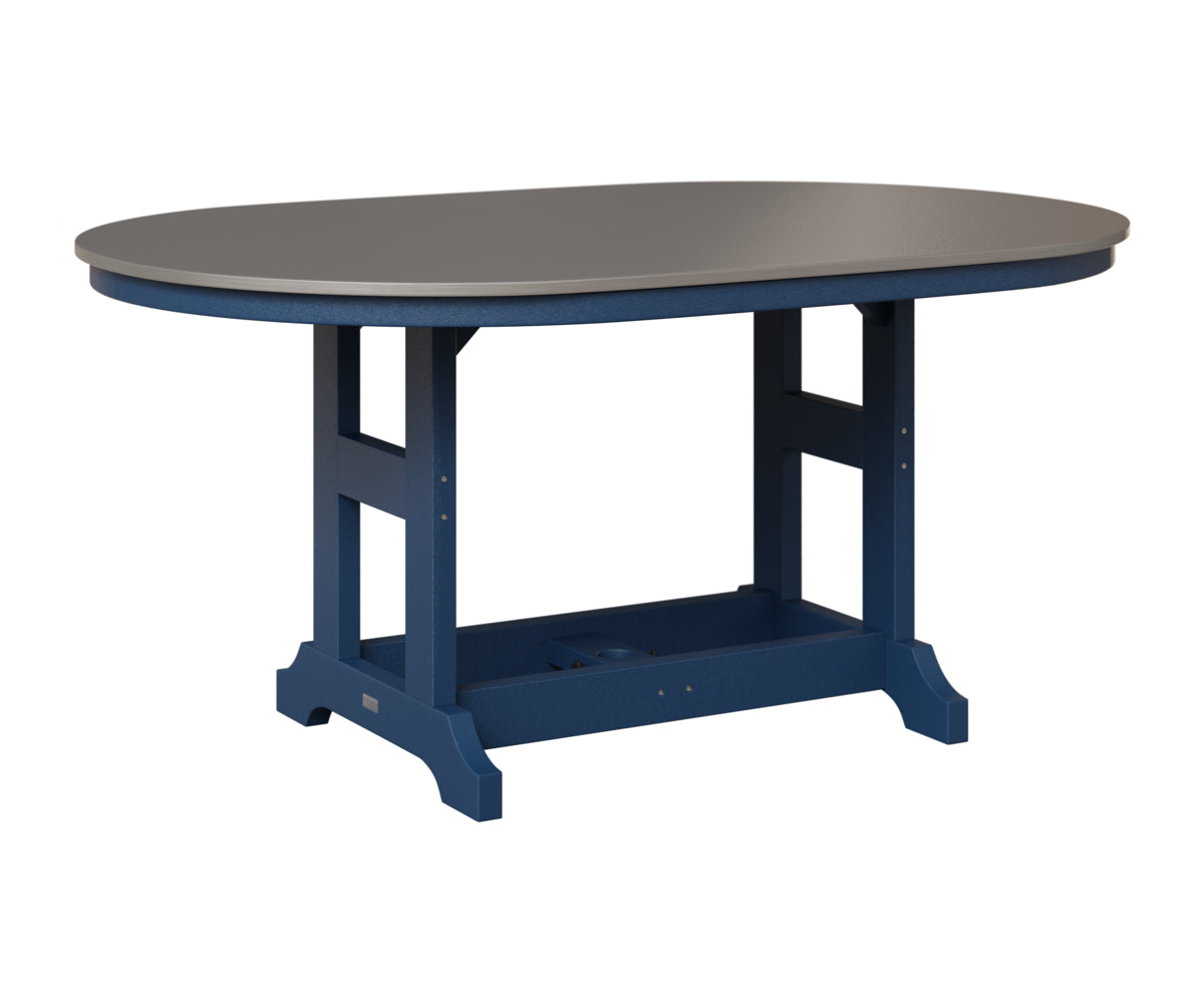Berlin Gardens Garden Classic 44" x 64" Oblong Table in Navy Blue, Hammered Stainless top