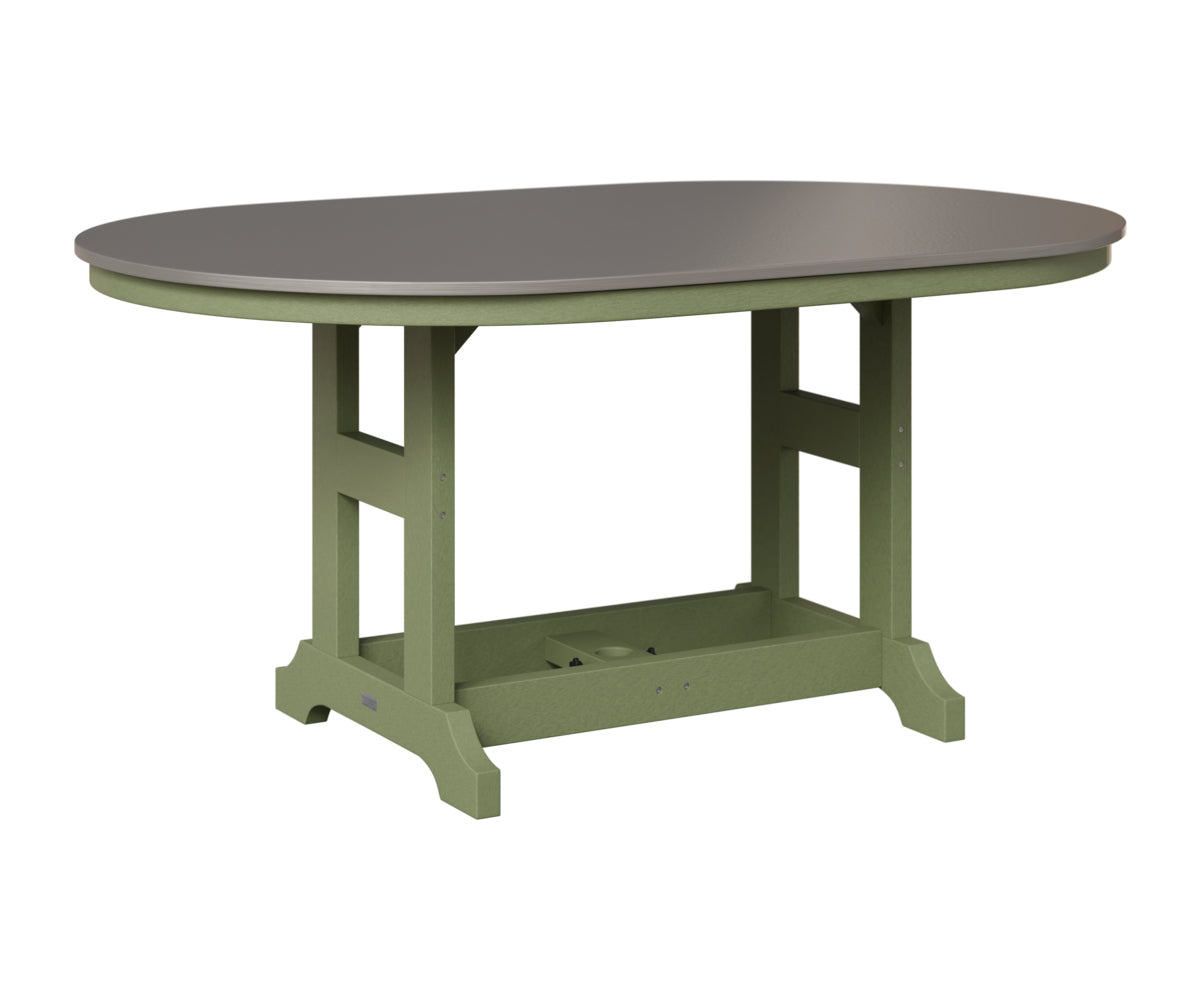 Berlin Gardens Garden Classic 44" x 64" Oblong Table in Sage, Hammered Stainless top