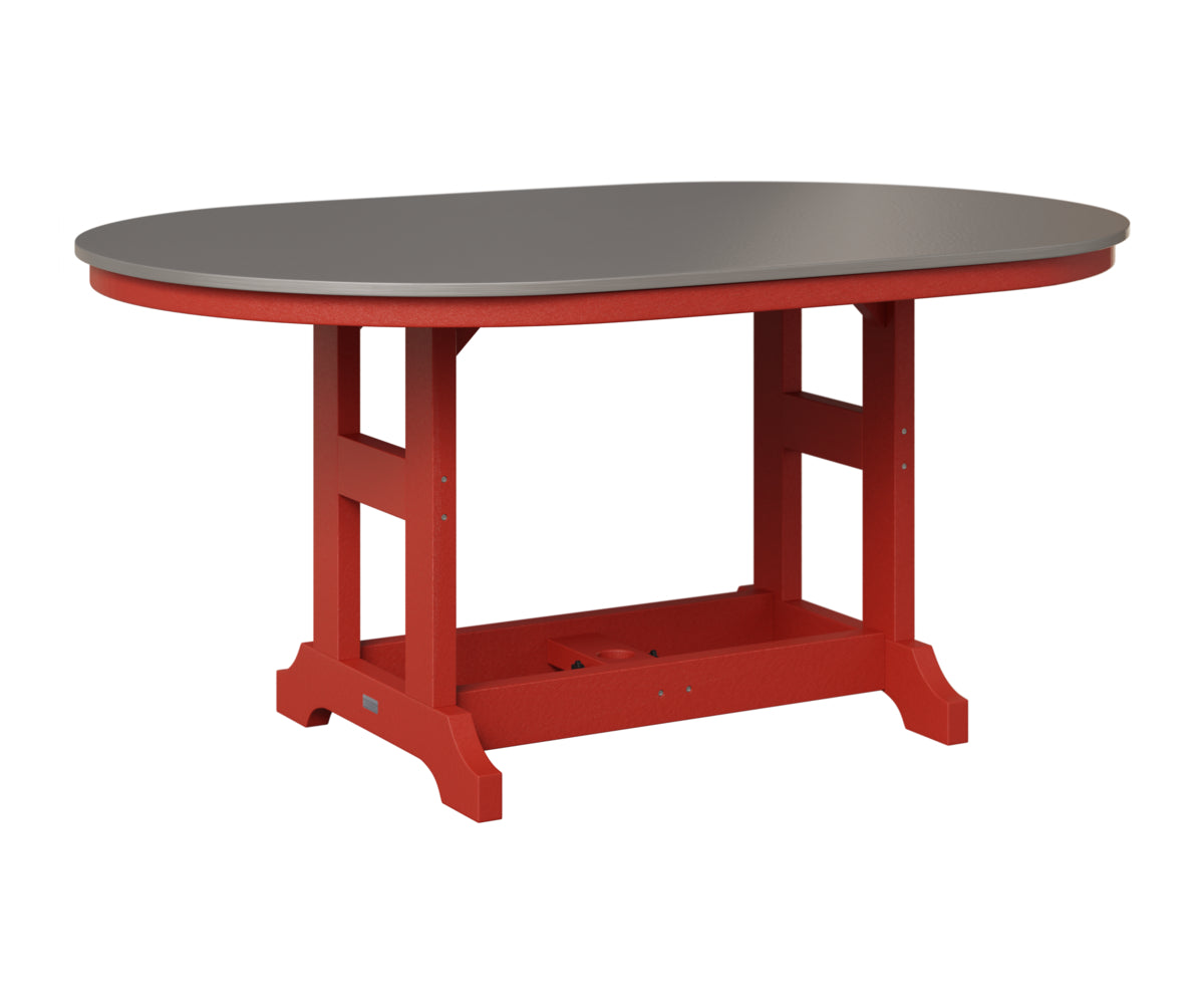 Berlin Gardens Garden Classic 44" x 64" Oblong Table in Scarlet Red, Hammered Stainless top