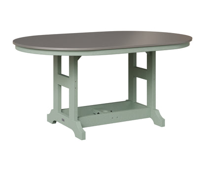 Berlin Gardens Garden Classic 44" x 64" Oblong Table in Sea Foam, Hammered Stainless top
