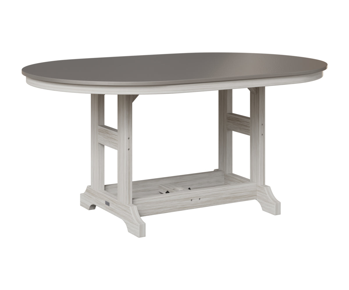 Berlin Gardens Garden Classic 44" x 64" Oblong Table in Seashell, Hammered Stainless top
