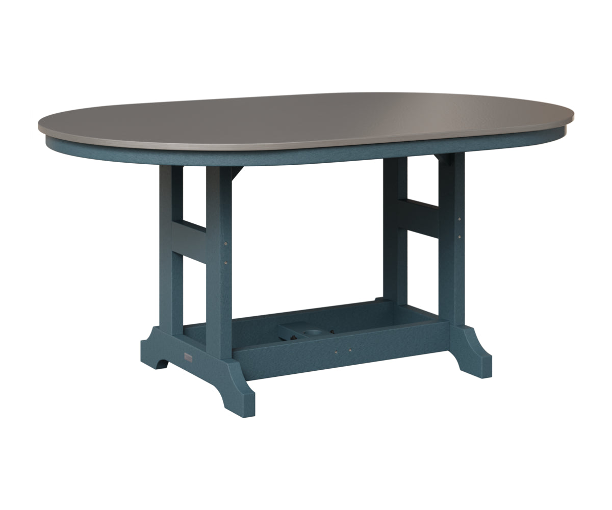 Berlin Gardens Garden Classic 44" x 64" Oblong Table in Slate, Hammered Stainless top