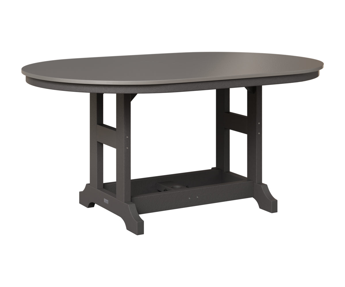 Berlin Gardens Garden Classic 44" x 64" Oblong Table in Smoke Gray, Hammered Stainless top