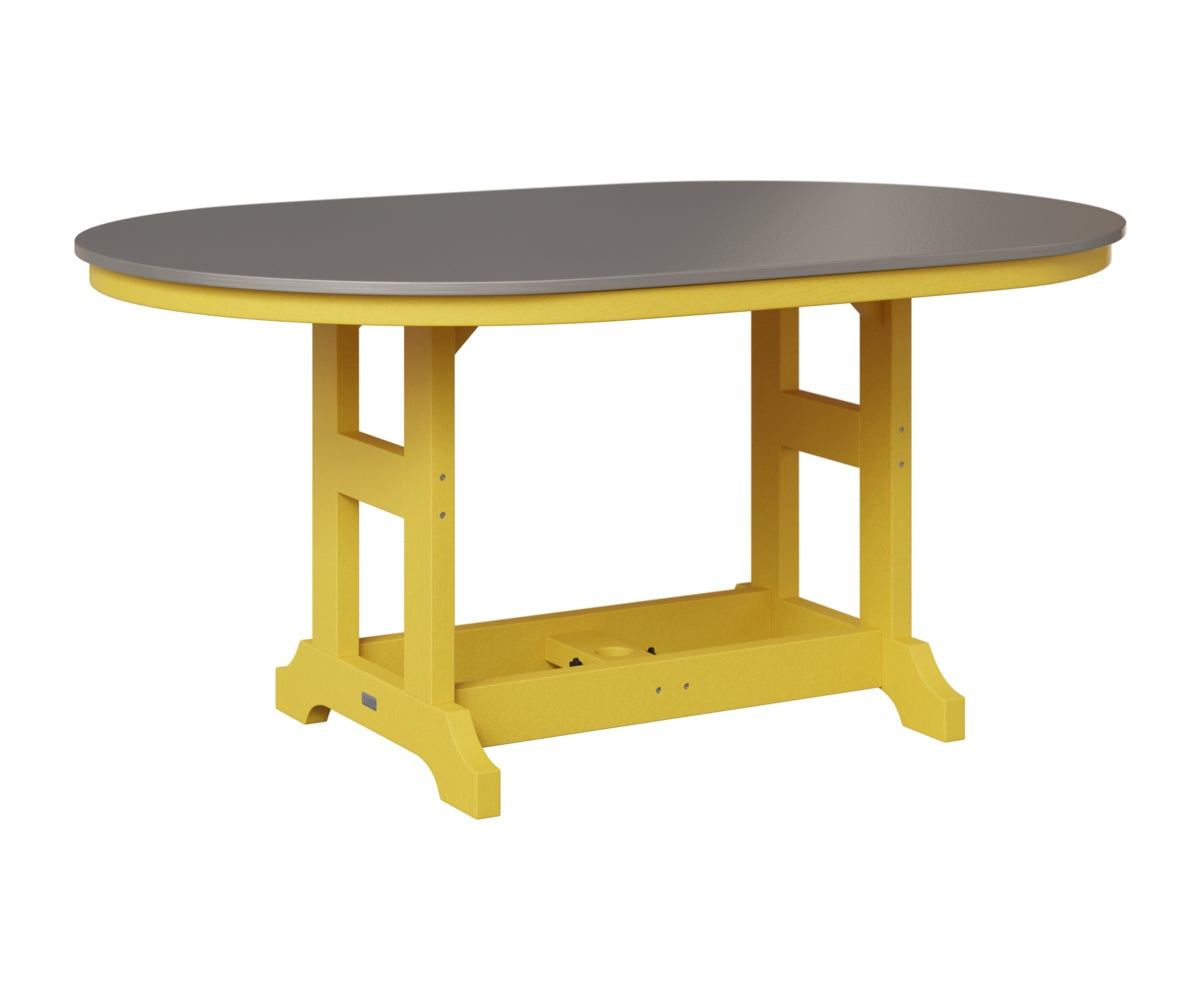 Berlin Gardens Garden Classic 44" x 64" Oblong Table in Sunburst Yellow, Hammered Stainless top