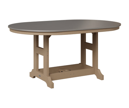 Berlin Gardens Garden Classic 44" x 64" Oblong Table in Weatherwood, Hammered Stainless top