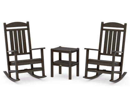 POLYWOOD Presidential 3-Piece Rocker Set in Vintage Coffee