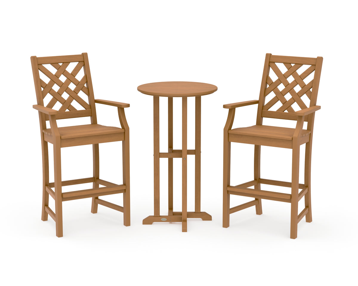 POLYWOOD Country Living Wovendale 3-Piece Farmhouse Bar Set in Natural