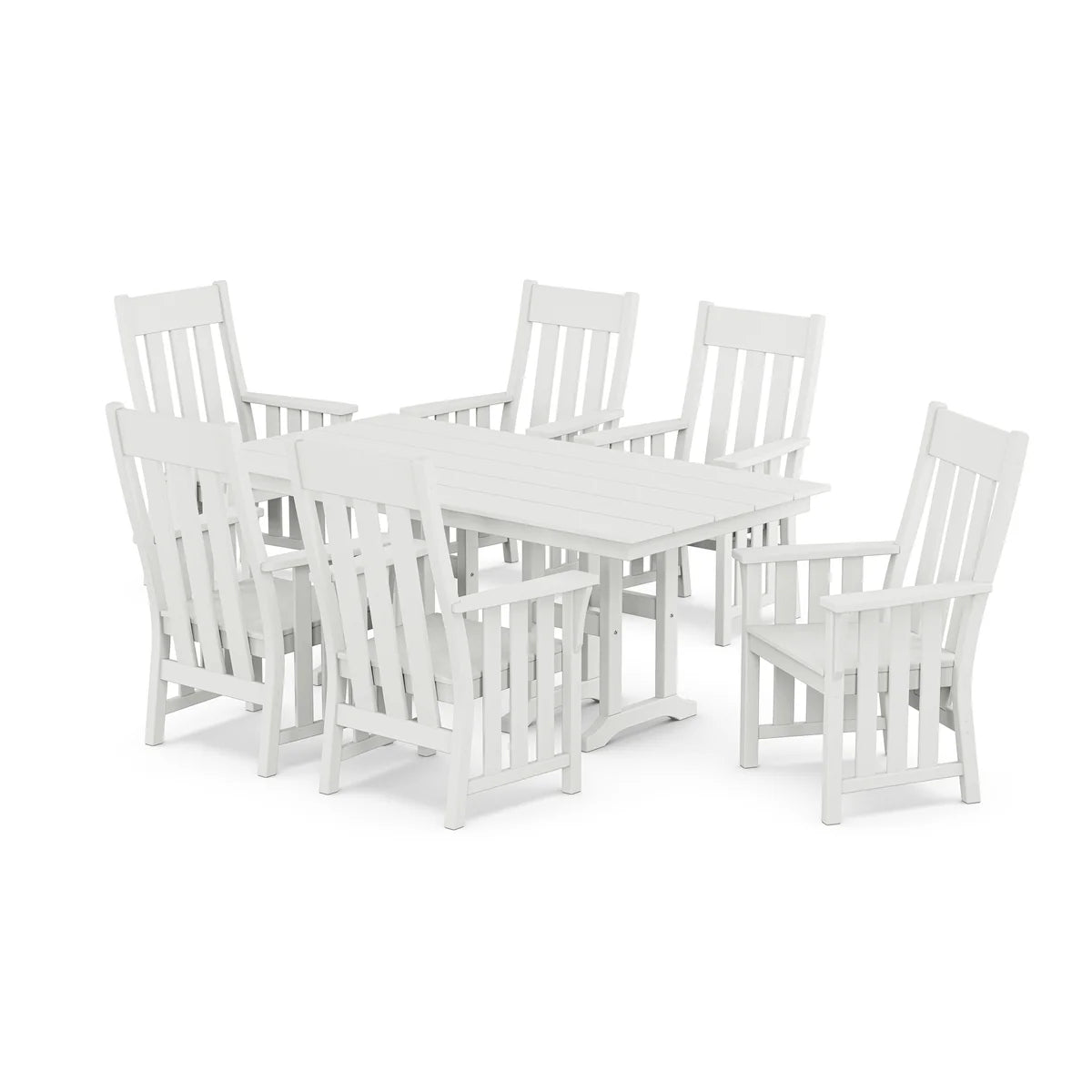 POLYWOOD Acadia Arm Chair 7-Piece Farmhouse Dining Set