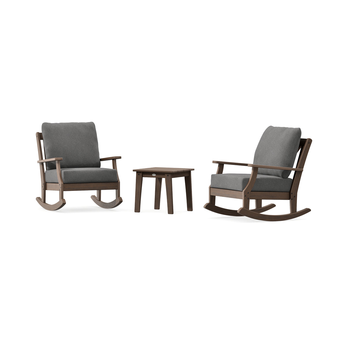 POLYWOOD Braxton 3-Piece Deep Seating Rocker Set in Kona