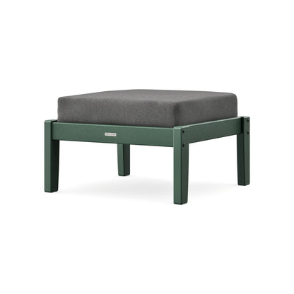 POLYWOOD Chinoiserie Deep Seating Ottoman in Green / Ash Charcoal