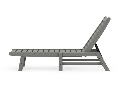 Second angled view of the POLYWOOD Vineyard Chaise in Slate Grey