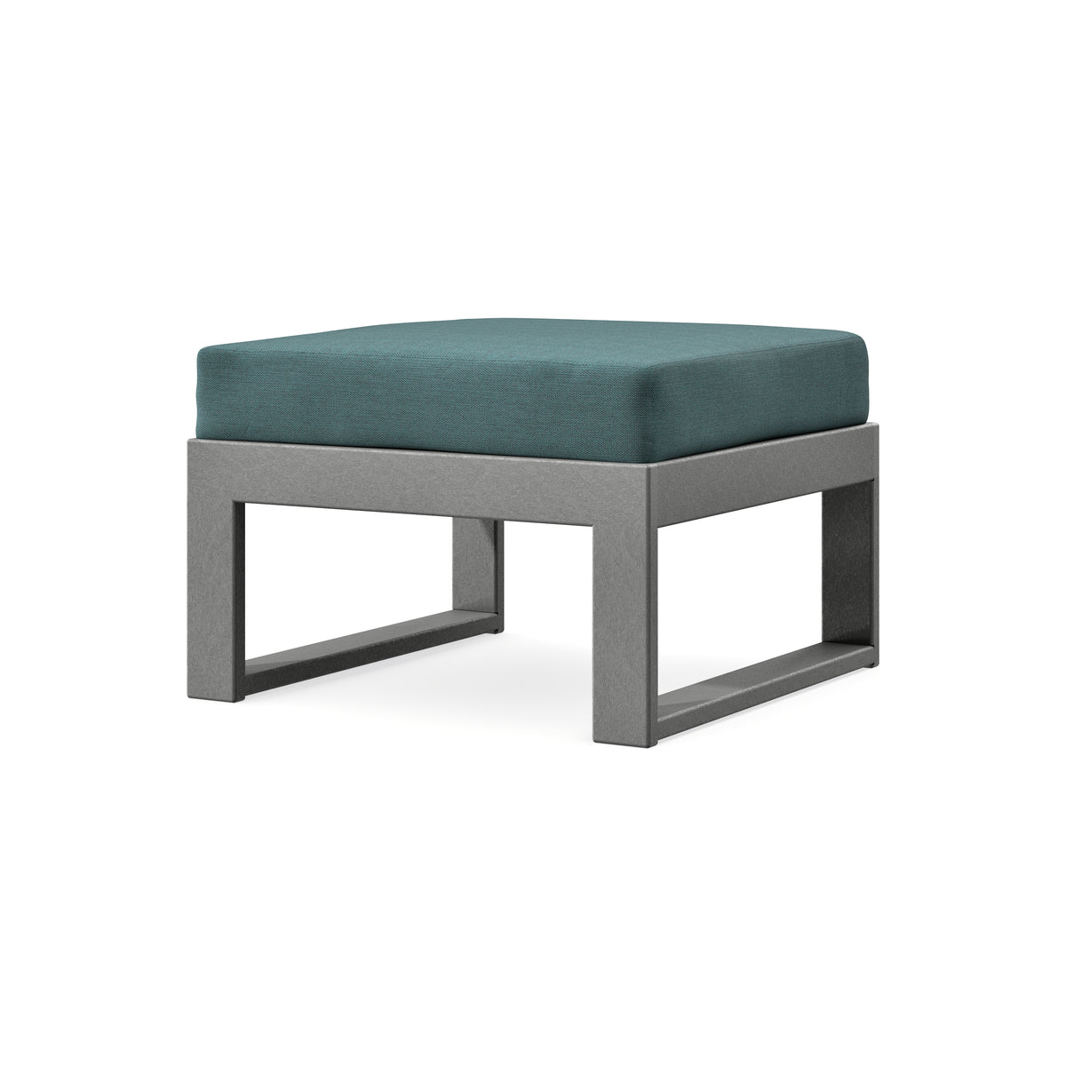POLYWOOD Modular Ottoman - Modern in Slate Grey / Ocean Teal