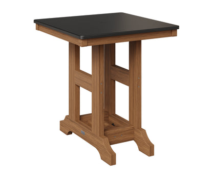 Berlin Gardens Garden Classic 28" Square Table in Antique Mahogany, Hammered Black top
