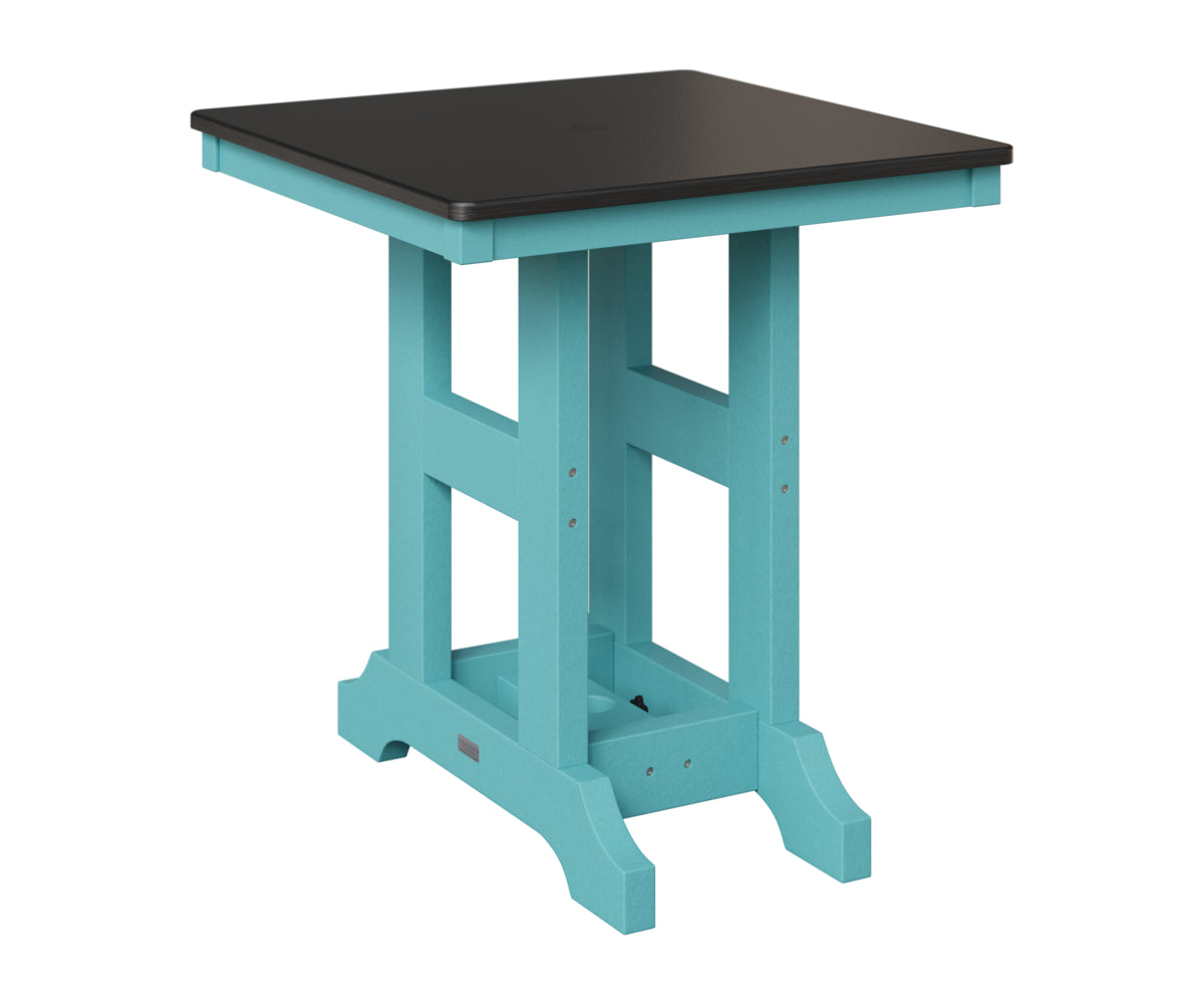 Berlin Gardens Garden Classic 28" Square Table in Aruba Blue, Hammered Black top