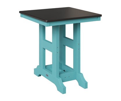 Berlin Gardens Garden Classic 28" Square Table in Aruba Blue, Hammered Black top