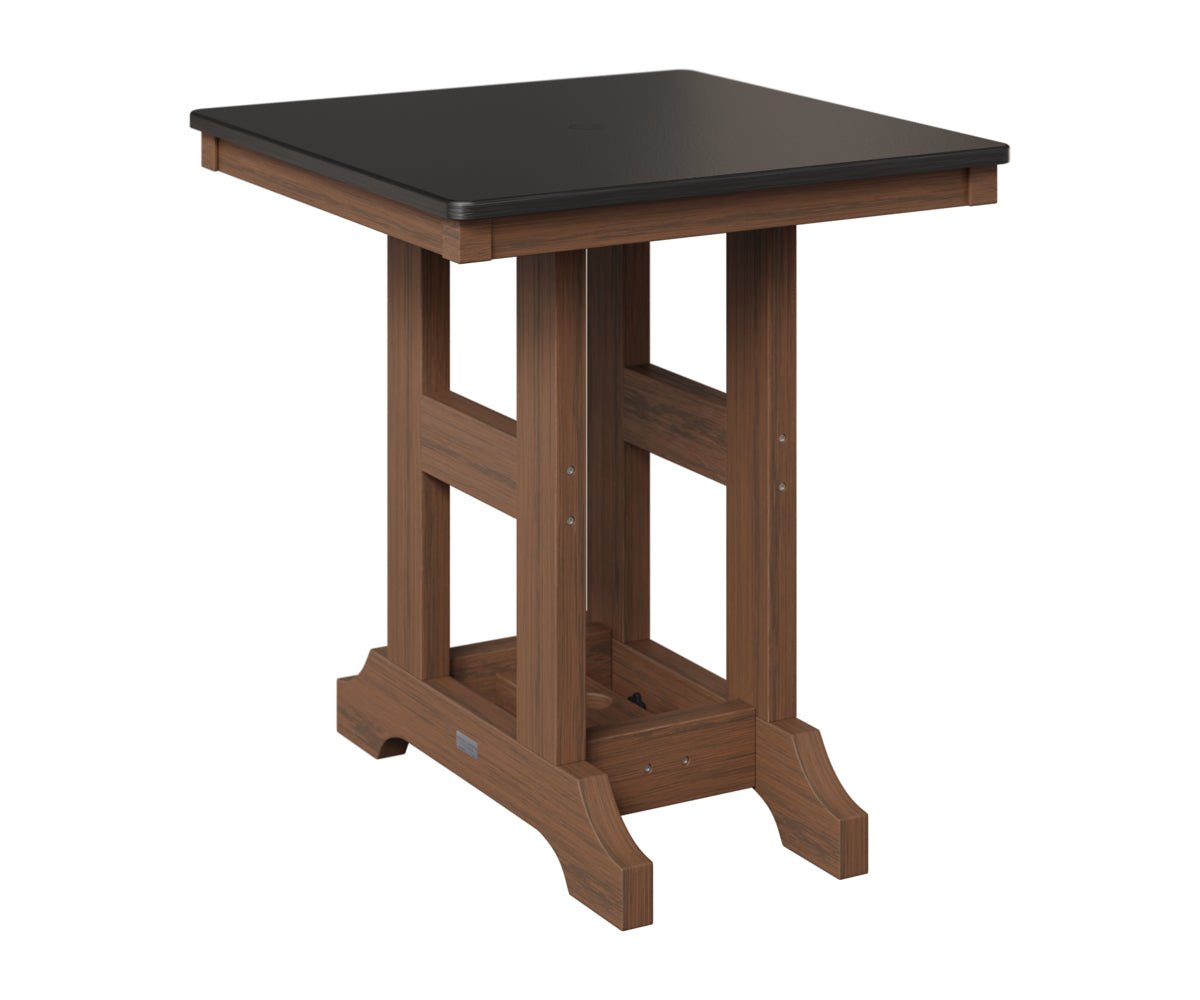 Berlin Gardens Garden Classic 28" Square Table in Brazilian Walnut, Hammered Black top