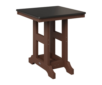 Berlin Gardens Garden Classic 28" Square Table in Chocolate Brown, Hammered Black top