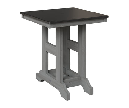 Berlin Gardens Garden Classic 28" Square Table in Driftwood Gray, Hammered Black top