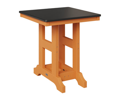 Berlin Gardens Garden Classic 28" Square Table in Mango Orange, Hammered Black top