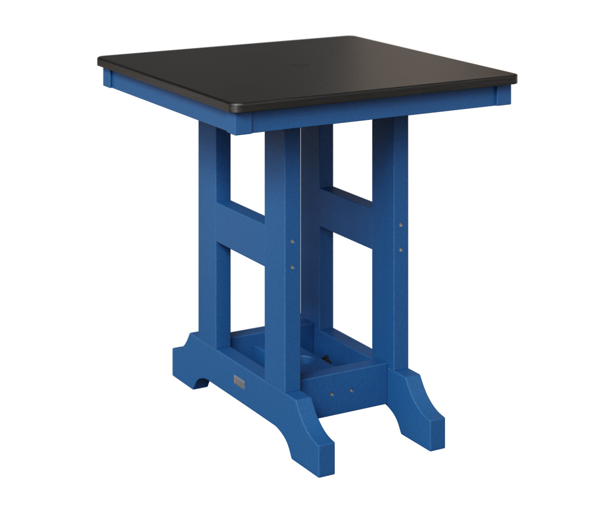 Berlin Gardens Garden Classic 28" Square Table in Pacific Blue, Hammered Black top