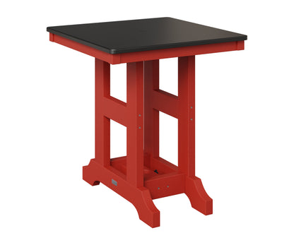 Berlin Gardens Garden Classic 28" Square Table in Scarlet Red, Hammered Black top