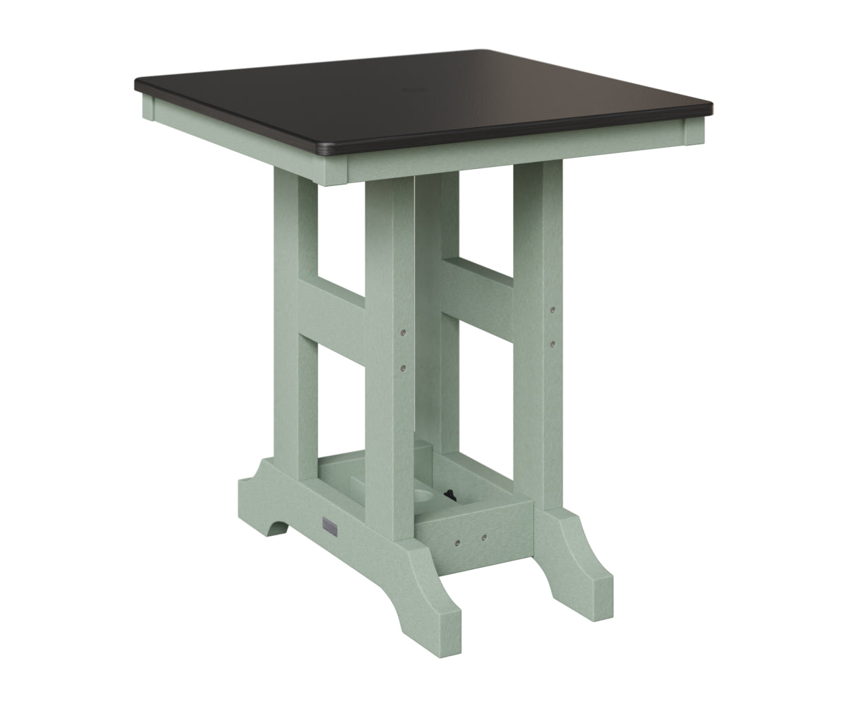 Berlin Gardens Garden Classic 28" Square Table in Sea Foam, Hammered Black top