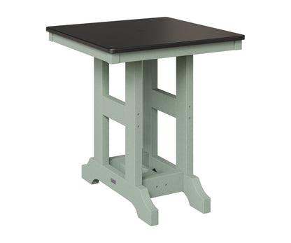 Berlin Gardens Garden Classic 28" Square Table in Sea Foam, Hammered Black top