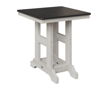 Berlin Gardens Garden Classic 28" Square Table in Seashell, Hammered Black top