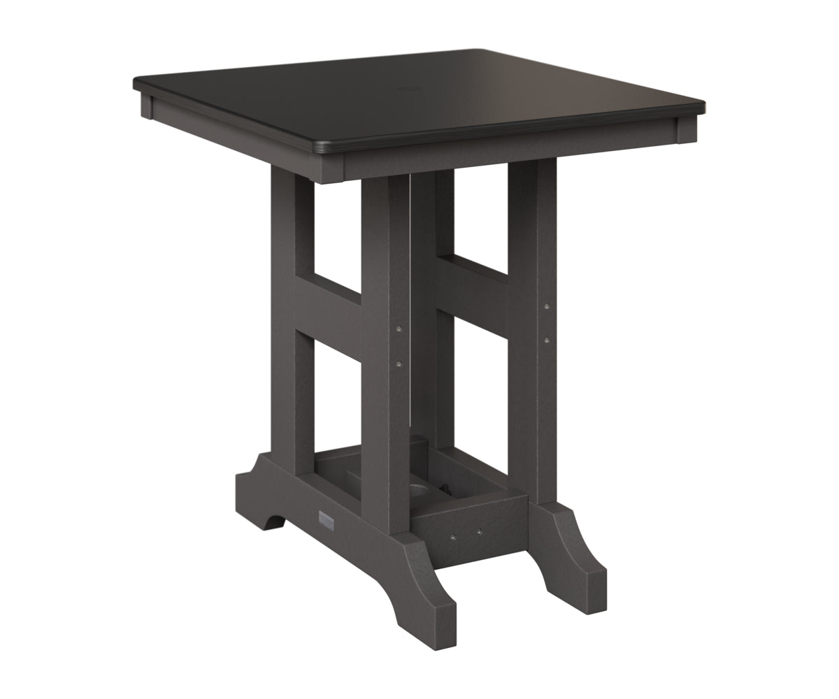 Berlin Gardens Garden Classic 28" Square Table in Smoke Gray, Hammered Black top