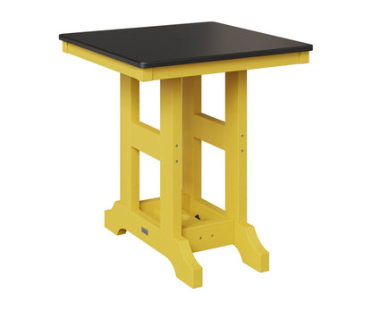 Berlin Gardens Garden Classic 28" Square Table in Sunburst Yellow, Hammered Black top