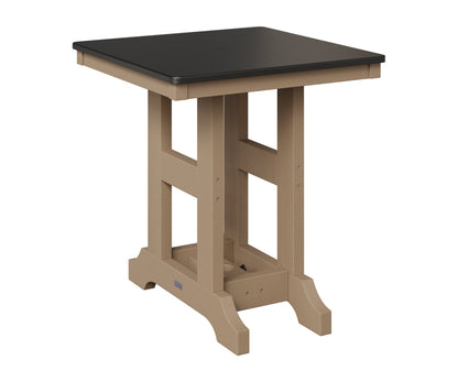 Berlin Gardens Garden Classic 28" Square Table in Weatherwood, Hammered Black top