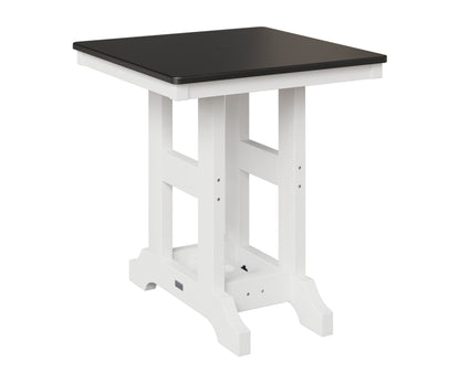 Berlin Gardens Garden Classic 28" Square Table in White, Hammered Black top