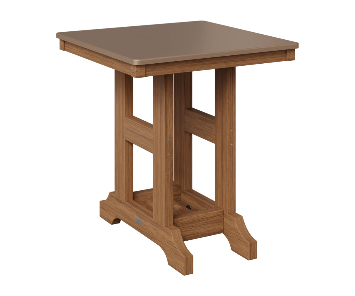 Berlin Gardens Garden Classic 28" Square Table in Antique Mahogany, Hammered Bronze top