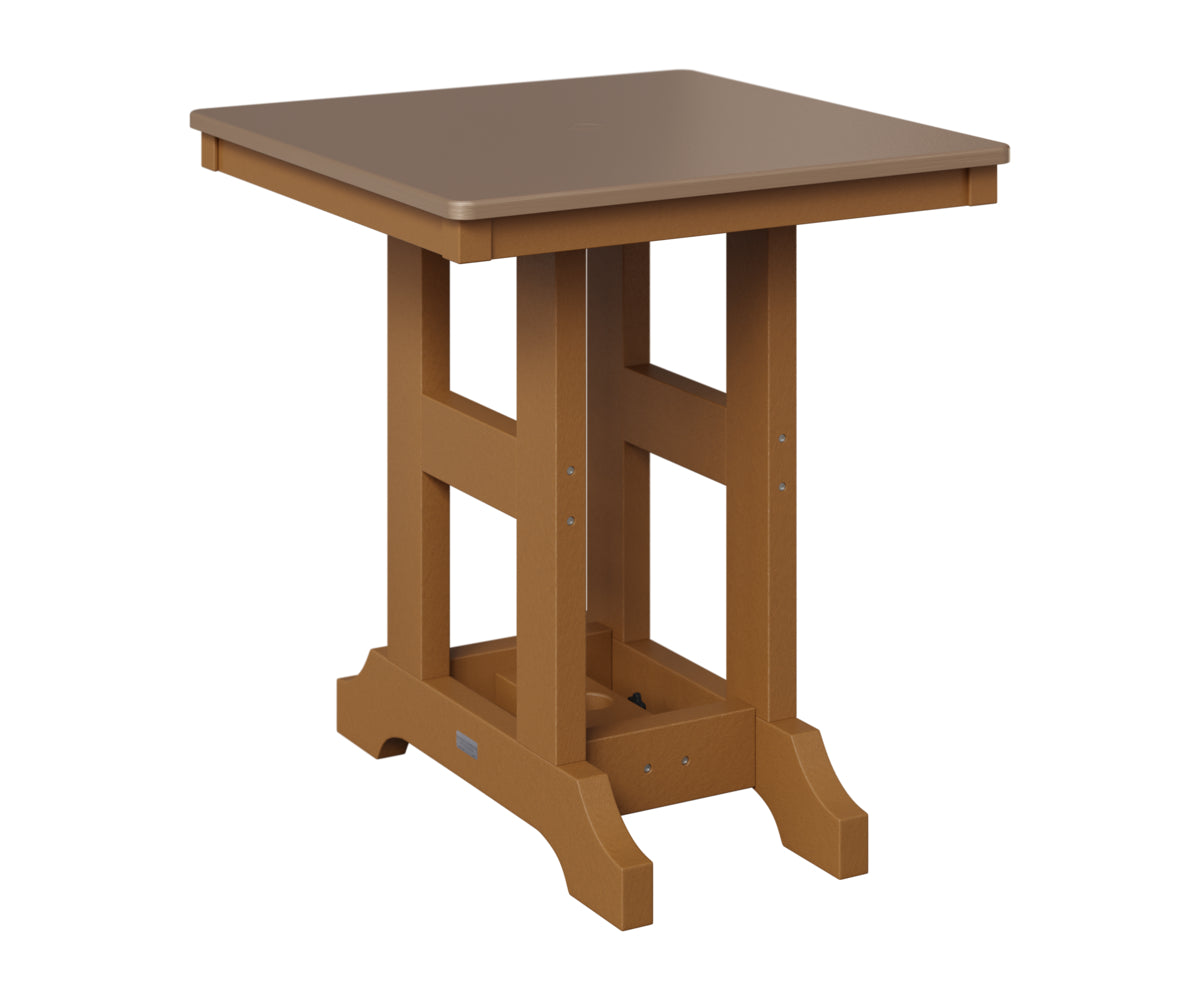 Berlin Gardens Garden Classic 28" Square Table in Cedar, Hammered Bronze top