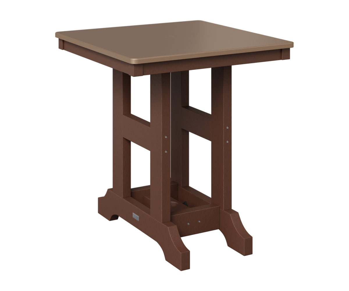 Berlin Gardens Garden Classic 28" Square Table in Chocolate Brown, Hammered Bronze top