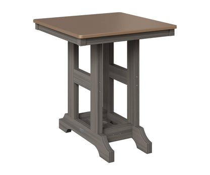 Berlin Gardens Garden Classic 28" Square Table in Coastal Gray, Hammered Bronze top