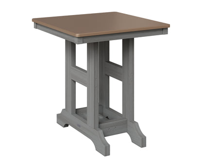 Berlin Gardens Garden Classic 28" Square Table in Driftwood Gray, Hammered Bronze top