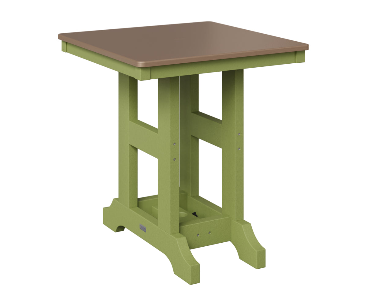 Berlin Gardens Garden Classic 28" Square Table in Kiwi Green, Hammered Bronze top