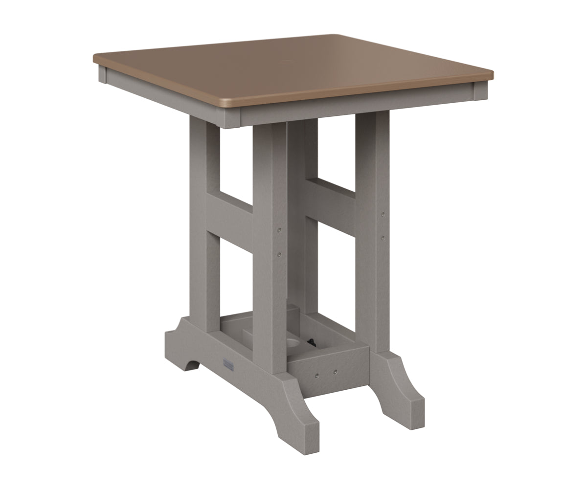 Berlin Gardens Garden Classic 28" Square Table in Light Gray, Hammered Bronze top
