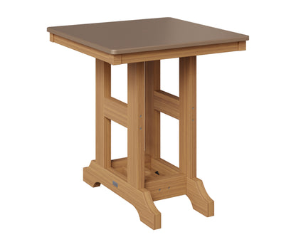 Berlin Gardens Garden Classic 28" Square Table in Natural Teak, Hammered Bronze top