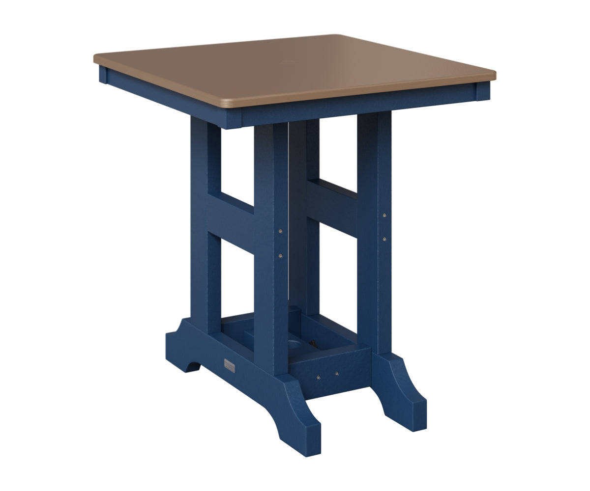 Berlin Gardens Garden Classic 28" Square Table in Navy Blue, Hammered Bronze top