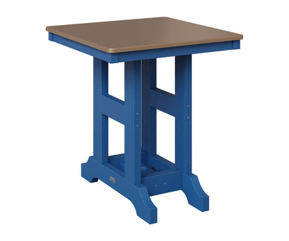 Berlin Gardens Garden Classic 28" Square Table in Pacific Blue, Hammered Bronze top