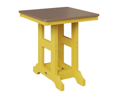 Berlin Gardens Garden Classic 28" Square Table in Sunburst Yellow, Hammered Bronze top