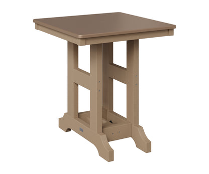 Berlin Gardens Garden Classic 28" Square Table in Weatherwood, Hammered Bronze top