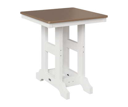 Berlin Gardens Garden Classic 28" Square Table in White, Hammered Bronze top