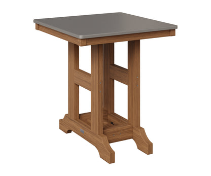 Berlin Gardens Garden Classic 28" Square Table in Antique Mahogany, Hammered Stainless top